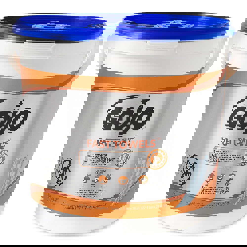 FAST TOWELS Hand Cleaning Towels, 9 x 10, Fresh Citrus, Blue, 225/Bucket, 2 Buckets/Carton